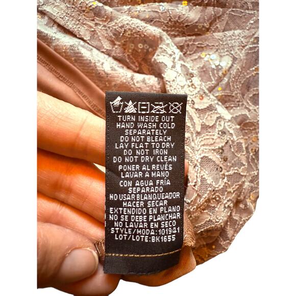 Taupe Lace Mother of the Bride Dress - Size 8 - Picture 14 of 15